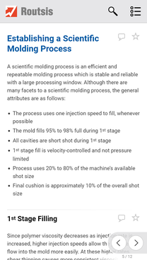 Establishing a Scientific Injection Molding Process, 1st Stage Filling