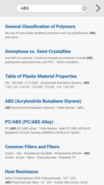Search, ABS: General Classification of Polymers, Amorphous vs. Semi-Crystalline, Table of Plastic Material Properties